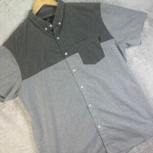 Molokai‎ Surf Co Men's Colorblock Button Up Shirt Gray Short Sleeve Sz XXL